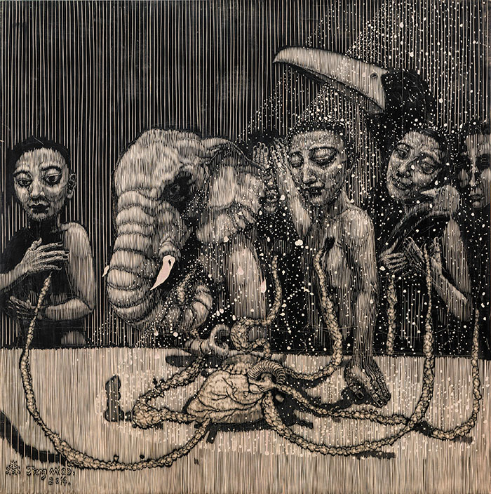 评论|黑白之外，刀刻下的宇宙秩序与生命对话