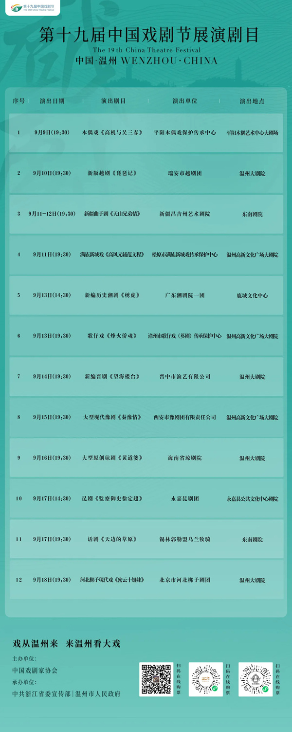 第十九届中国戏剧节将于9月在浙江举办